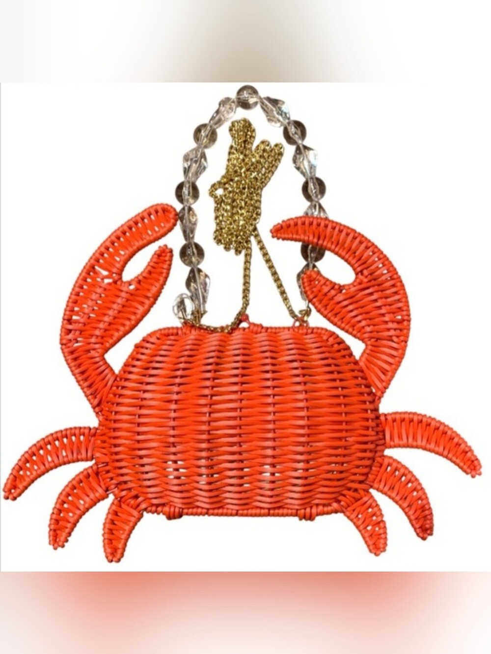 Tommy Bahama Red Crab Wicker Woven Crossbody Bag - Picture 5 of 8